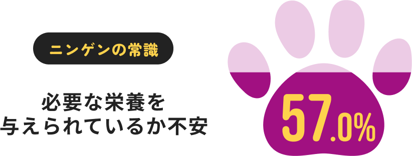 ニンゲンの常識 必要な栄養を与えられているか不安 57.0%