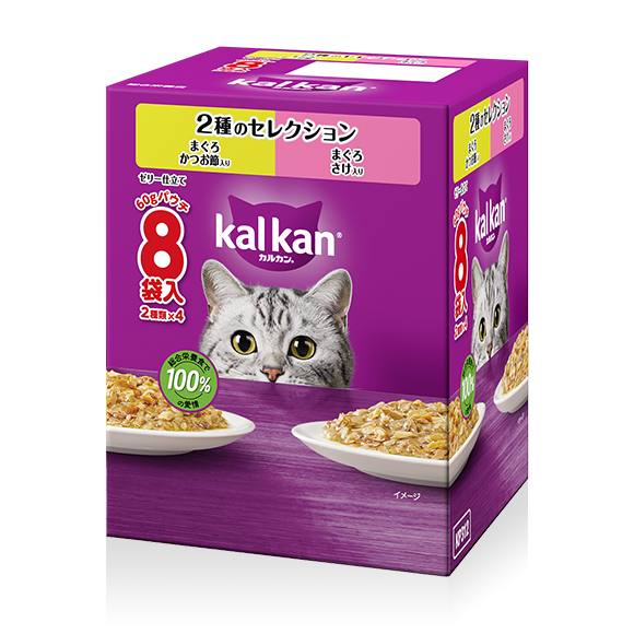  パウチタイプ ゼリー仕立て 2種のセレクション まぐろ かつお節入り　まぐろ さけ入り